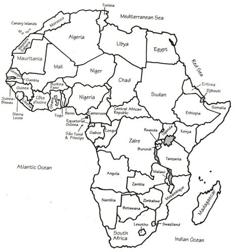 Printable Africa Map